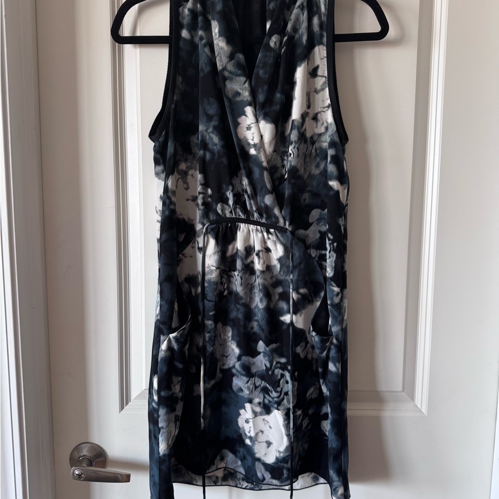Wilfred Black and White Floral Mini Dress
